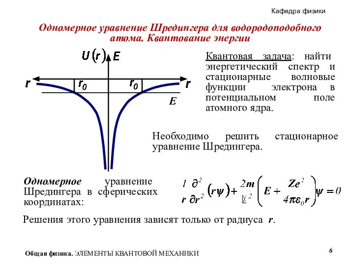 Квантовая задача: найти энергетический спектр и стационарные волновые функции электрона в