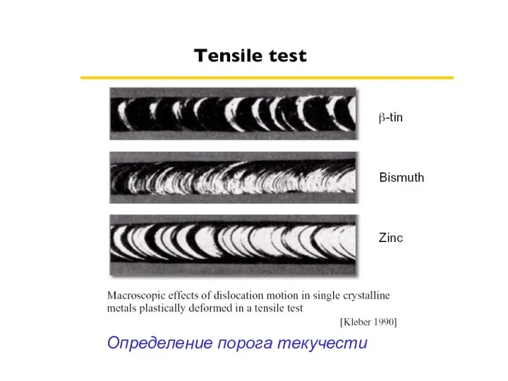 Определение порога текучести