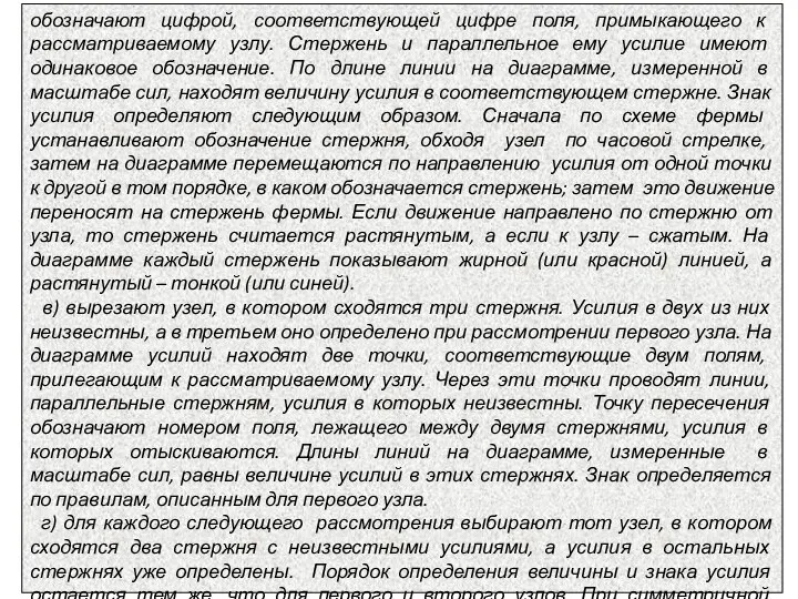 обозначают цифрой, соответствующей цифре поля, примыкающего к рассматриваемому узлу. Стержень и