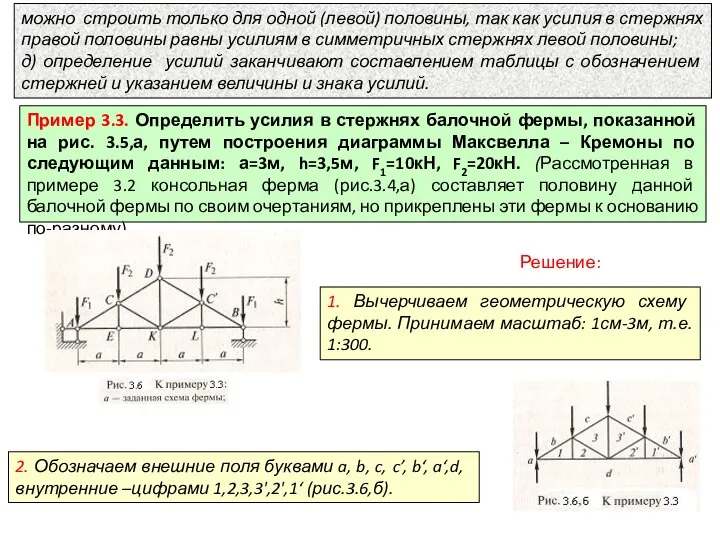 можно строить только для одной (левой) половины, так как усилия в