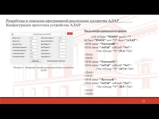 Разработка и описание программной реализации алгоритма АЛАР Конфигурация прототипа устройства АЛАР