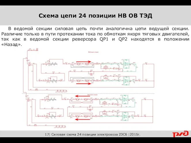 Схема цепи 24 позиции НВ ОВ ТЭД 17| Силовая схема 24