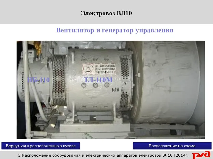 Вернуться к расположению в кузове 5|Расположение оборудования и электрических аппаратов электровоз