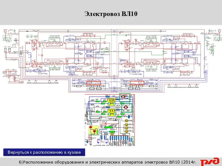 Вернуться к расположению в кузове 6|Расположение оборудования и электрических аппаратов электровоз ВЛ10 |2014г.