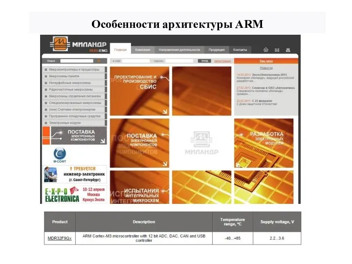 Особенности архитектуры ARM