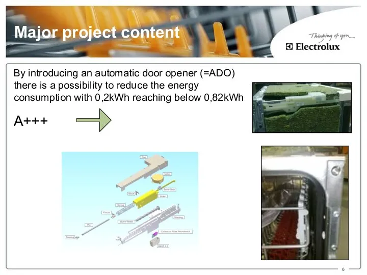 Major project content By introducing an automatic door opener (=ADO) there