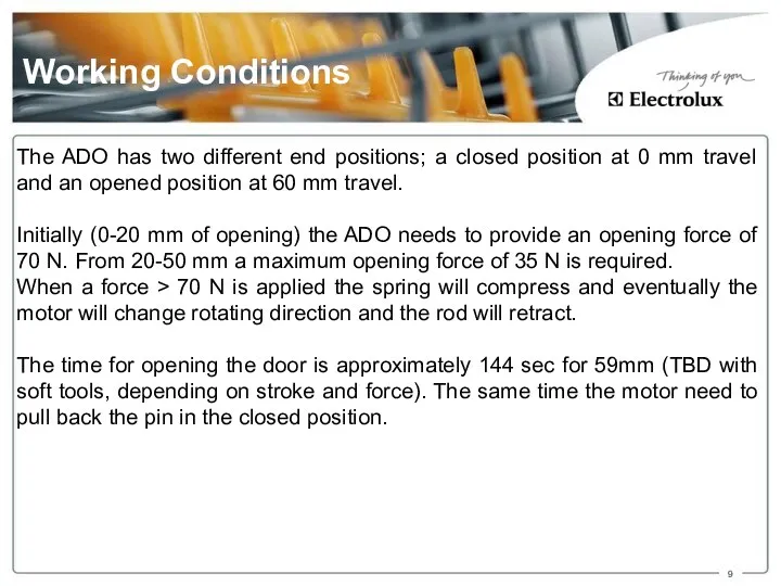 The ADO has two different end positions; a closed position at