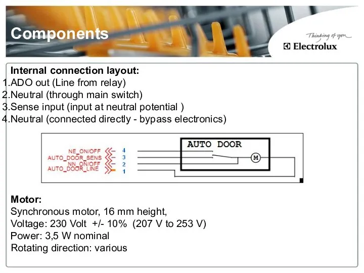 Components Internal connection layout: ADO out (Line from relay) Neutral (through