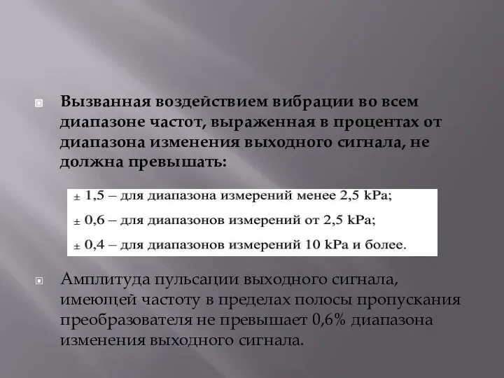 Вызванная воздействием вибрации во всем диапазоне частот, выраженная в процентах от