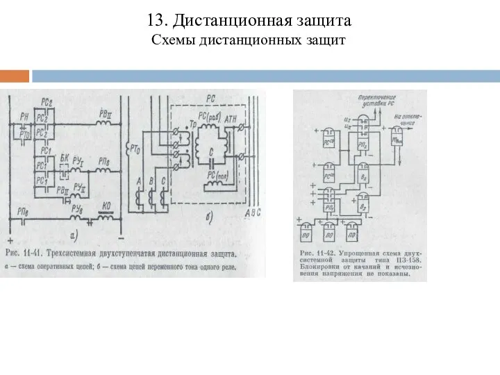 13. Дистанционная защита Схемы дистанционных защит