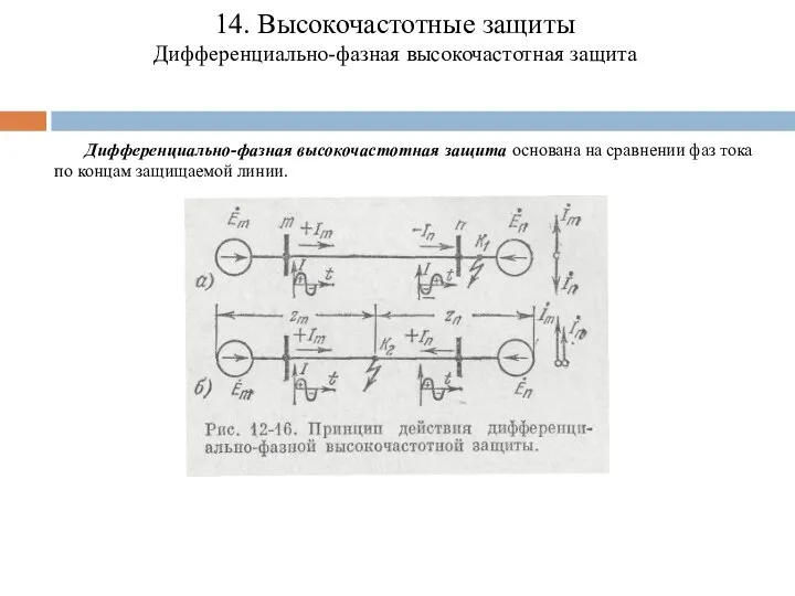 14. Высокочастотные защиты Дифференциально-фазная высокочастотная защита Дифференциально-фазная высокочастотная защита основана на