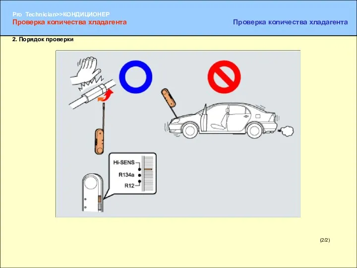 (2/2) 2. Порядок проверки Проверка количества хладагента Проверка количества хладагента