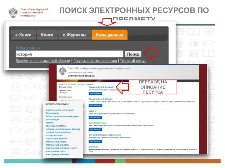 ПОИСК ЭЛЕКТРОННЫХ РЕСУРСОВ ПО ПРЕДМЕТУ ПЕРЕХОД НА ОПИСАНИЕ РЕСУРСА