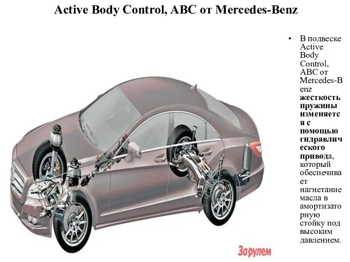 Active Body Control, ABC от Mercedes-Benz В подвеске Active Body Control,