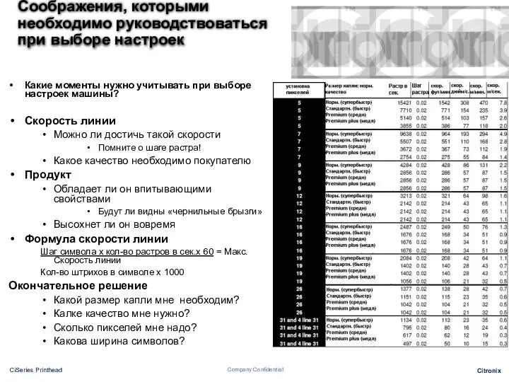 Соображения, которыми необходимо руководствоваться при выборе настроек Какие моменты нужно учитывать