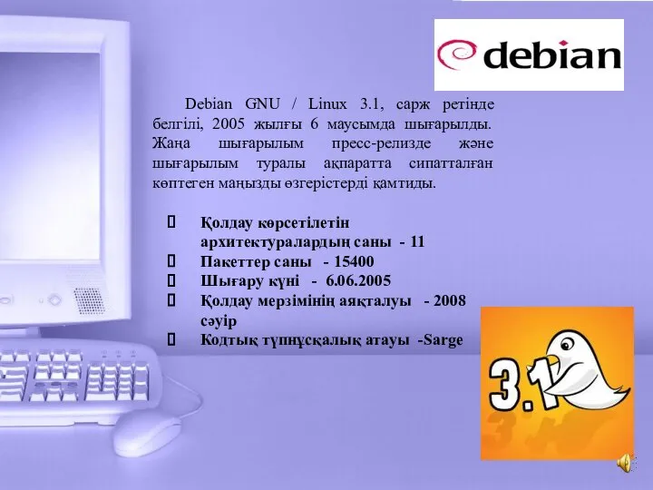 Debian GNU / Linux 3.1, сарж ретінде белгілі, 2005 жылғы 6