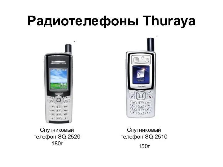 Радиотелефоны Thuraya Спутниковый телефон SQ-2510 150г Спутниковый телефон SQ-2520 180г