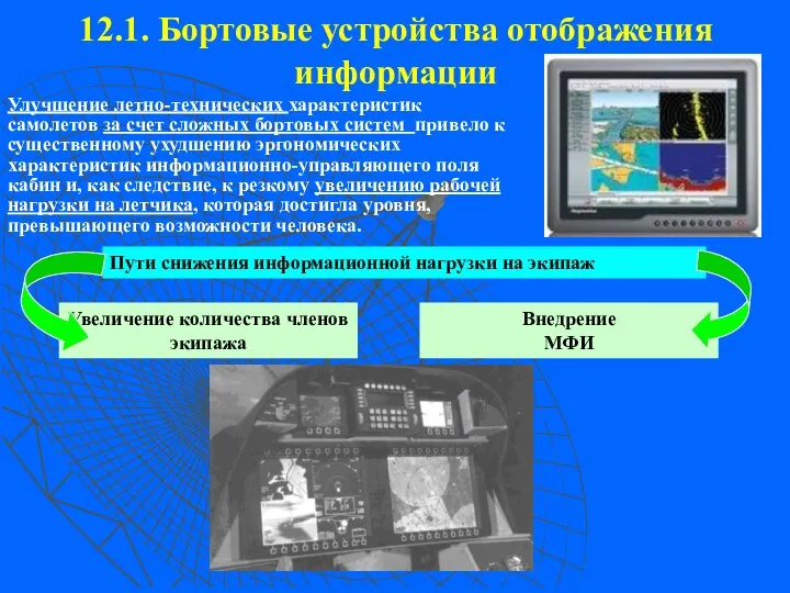 12.1. Бортовые устройства отображения информации Улучшение летно-технических характеристик самолетов за счет