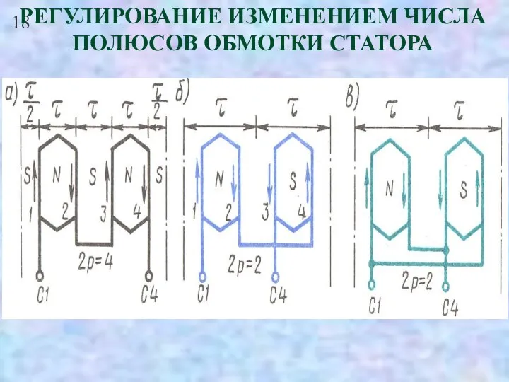 18 РЕГУЛИРОВАНИЕ ИЗМЕНЕНИЕМ ЧИСЛА ПОЛЮСОВ ОБМОТКИ СТАТОРА