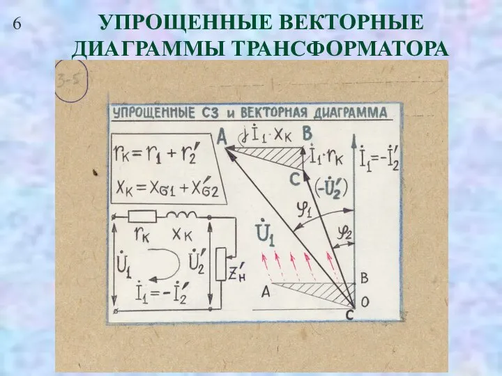 6 УПРОЩЕННЫЕ ВЕКТОРНЫЕ ДИАГРАММЫ ТРАНСФОРМАТОРА