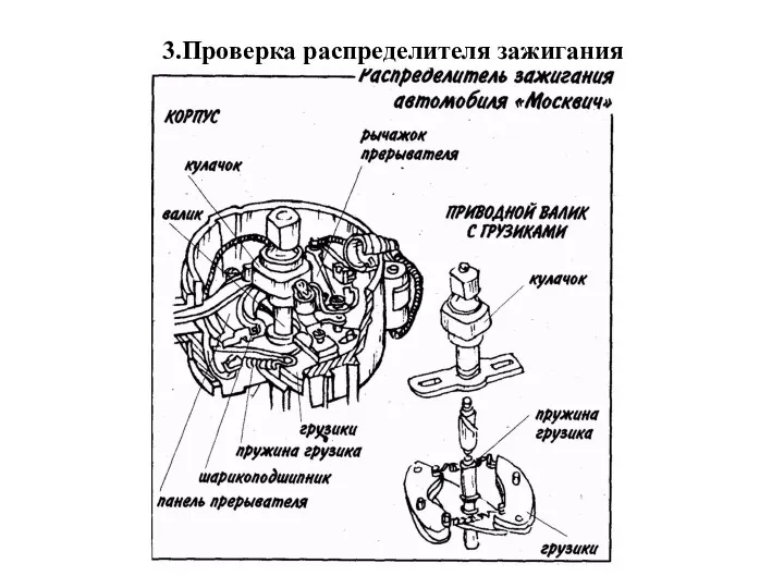 3.Проверка распределителя зажигания