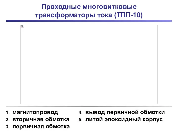 Проходные многовитковые трансформаторы тока (ТПЛ-10) магнитопровод вторичная обмотка первичная обмотка вывод первичной обмотки литой эпоксидный корпус