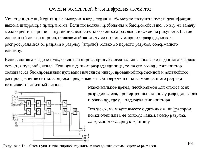 Указатели старшей единицы с выходом в коде «один из N» можно