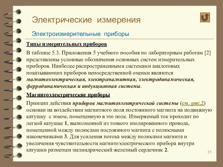 Электрические измерения Электроизмерительные приборы Типы измерительных приборов В таблице 5.3. Приложения