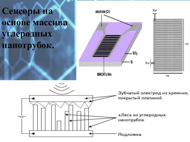 Сенсоры на основе массива углеродных нанотрубок.