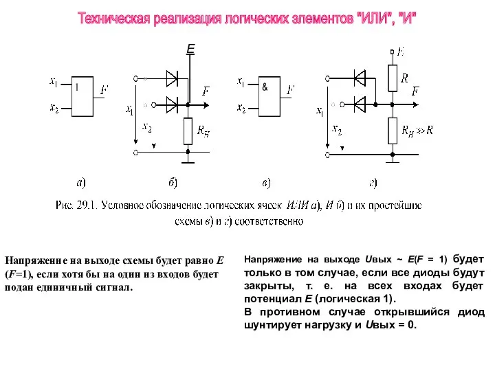 Напряжение на выходе Uвых ~ Е(F = 1) будет только в