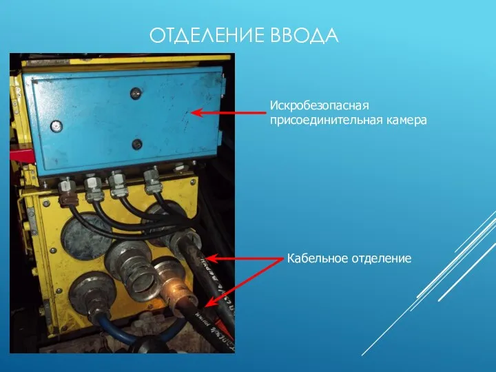 ОТДЕЛЕНИЕ ВВОДА Искробезопасная присоединительная камера Кабельное отделение