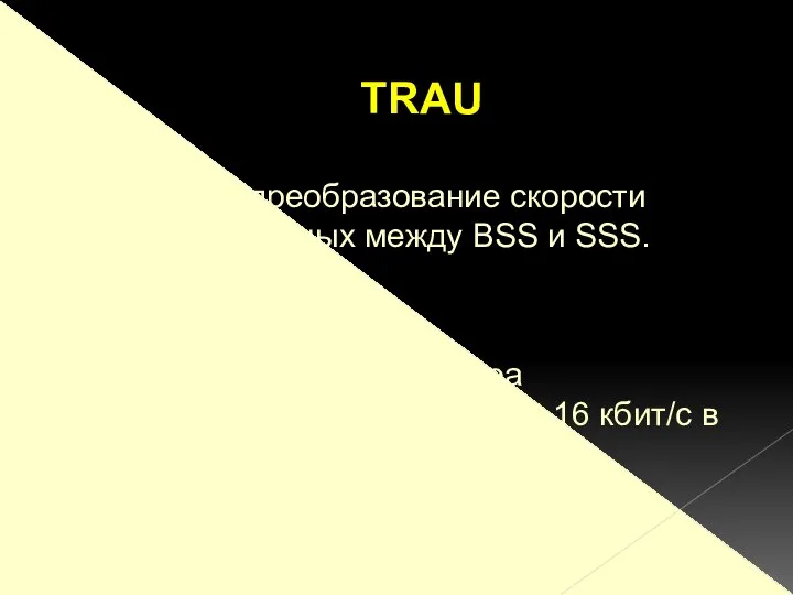 Отвечает за преобразование скорости передачи данных между BSS и SSS. Основная