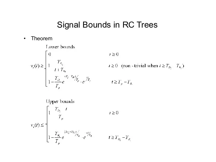 Signal Bounds in RC Trees Theorem