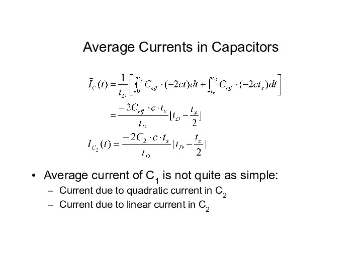 Average Currents in Capacitors Average current of C1 is not quite