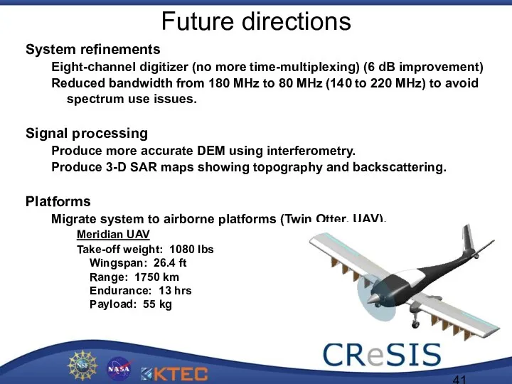 Future directions System refinements Eight-channel digitizer (no more time-multiplexing) (6 dB