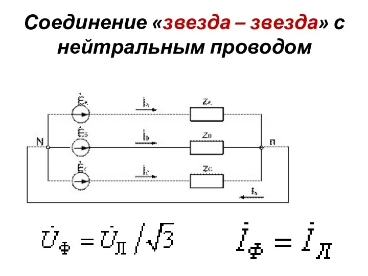 Соединение «звезда – звезда» с нейтральным проводом