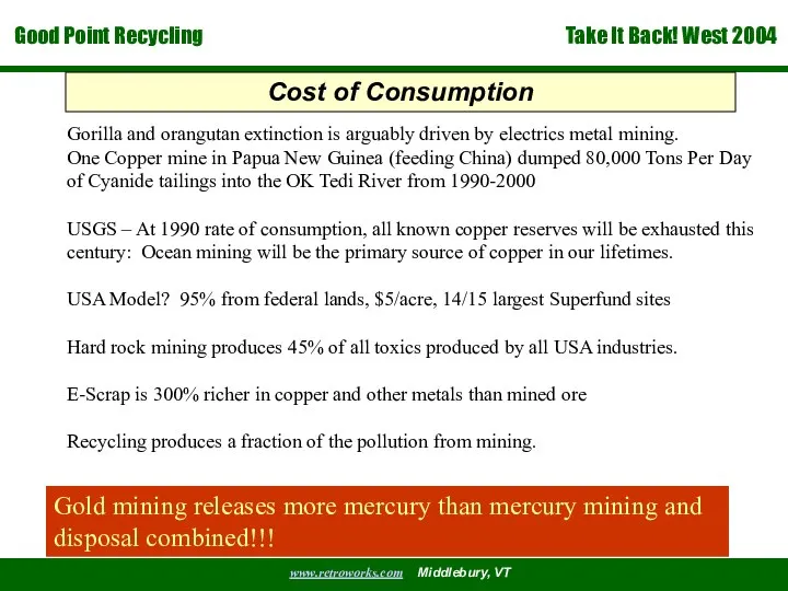 Cost of Consumption Gorilla and orangutan extinction is arguably driven by