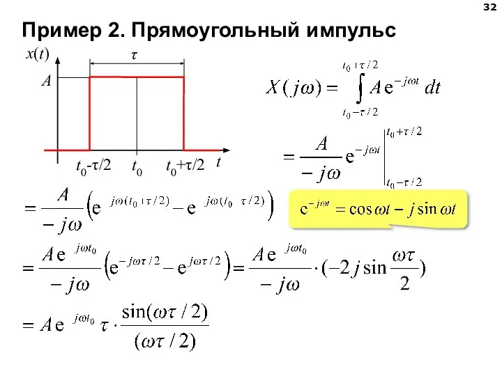 Пример 2. Прямоугольный импульс