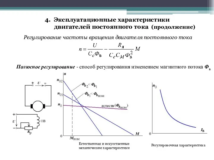 Регулирование частоты вращения двигателя постоянного тока Полюсное регулирование - способ регулирования