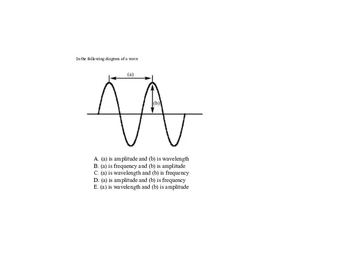 In the following diagram of a wave A. (a) is amplitude
