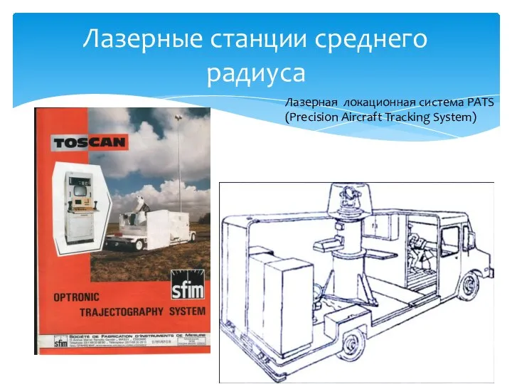 Лазерные станции среднего радиуса Лазерная локационная система PATS (Precision Aircraft Tracking System)