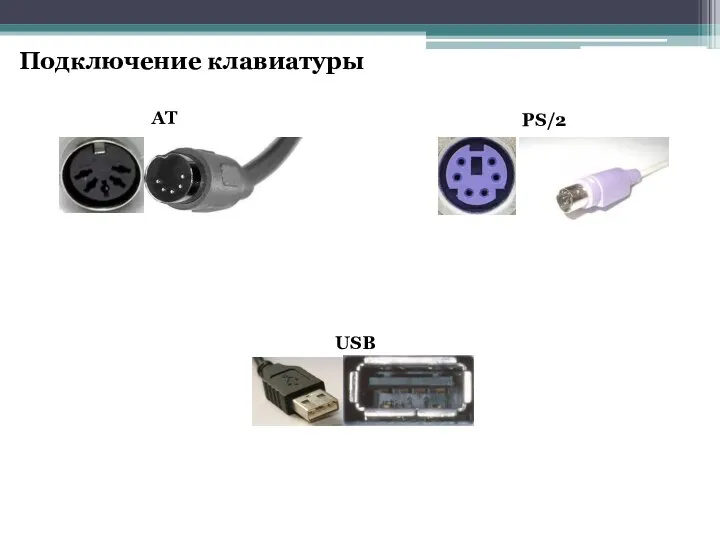 Подключение клавиатуры USB PS/2 AT