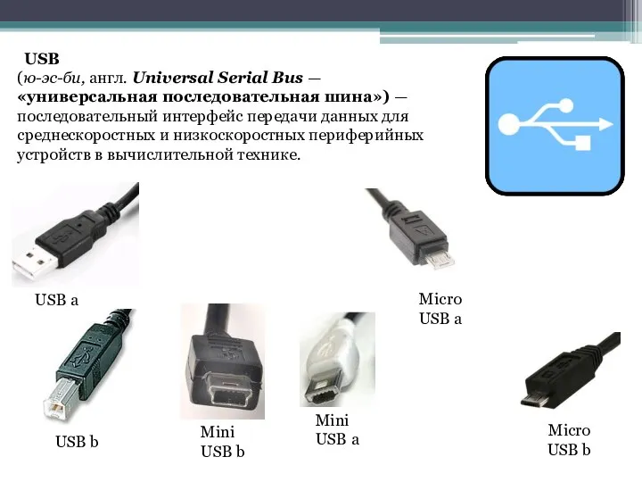 USB USB a Mini USB a Micro USB a Micro USB