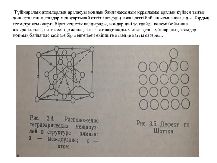 Түйінаралық атомдардың араласуы иондық байланысының құрылымы аралық күйден тығыз жинақталған металдар