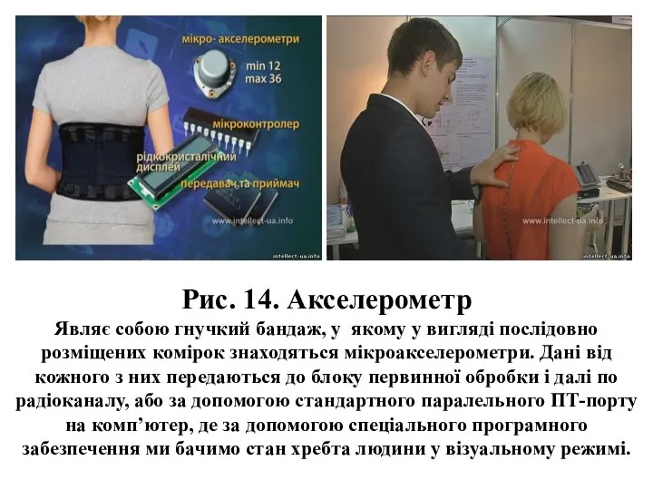 Рис. 14. Акселерометр Являє собою гнучкий бандаж, у якому у вигляді