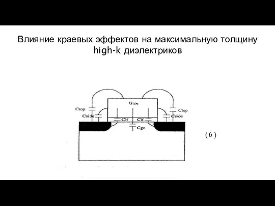 Влияние краевых эффектов на максимальную толщину high-k диэлектриков ( 6 )