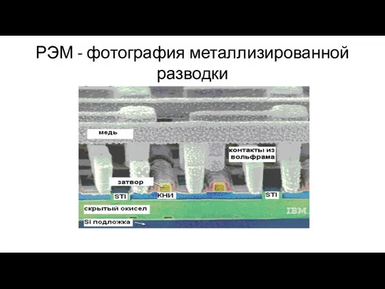 РЭМ - фотография металлизированной разводки