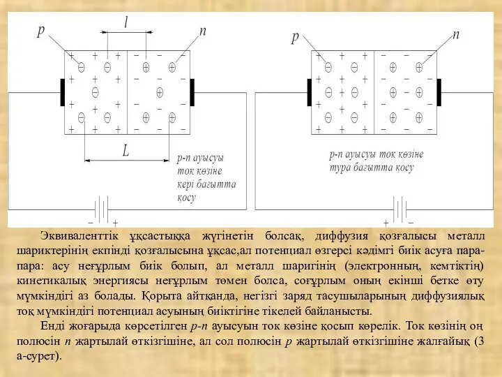 Эквиваленттік ұқсастыққа жүгінетін болсақ, диффузия қозғалысы металл шариктерінің екпінді қозғалысына ұқсас,ал