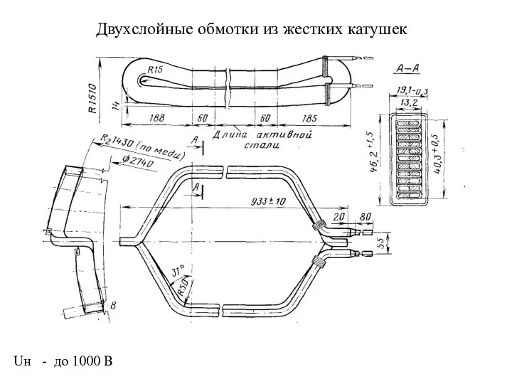 Двухслойные обмотки из жестких катушек Uн - до 1000 В внешний вид