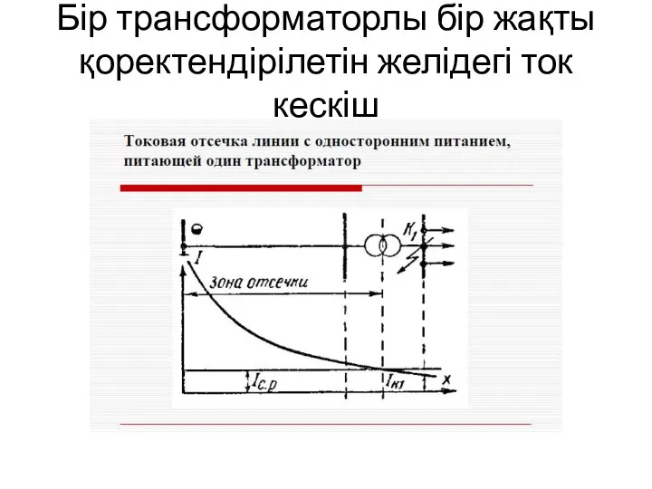 Бір трансформаторлы бір жақты қоректендірілетін желідегі ток кескіш